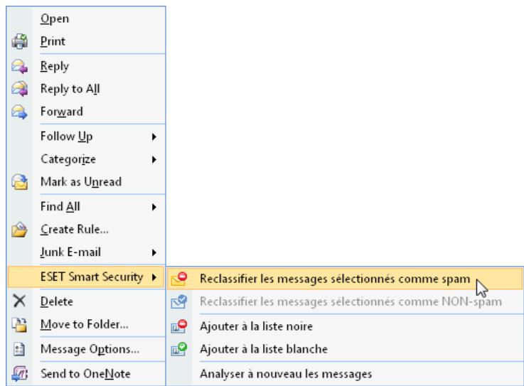 ESET SMART SECURITY - Marquage de messages comme spam - 1