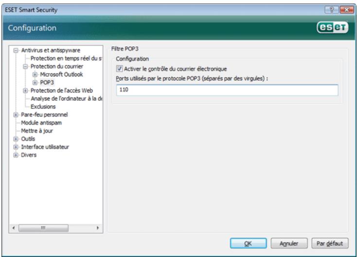ESET SMART SECURITY - Contrôle POP3 - 1