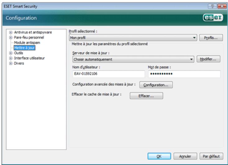 ESET SMART SECURITY - Configuration des mises à jour - 2