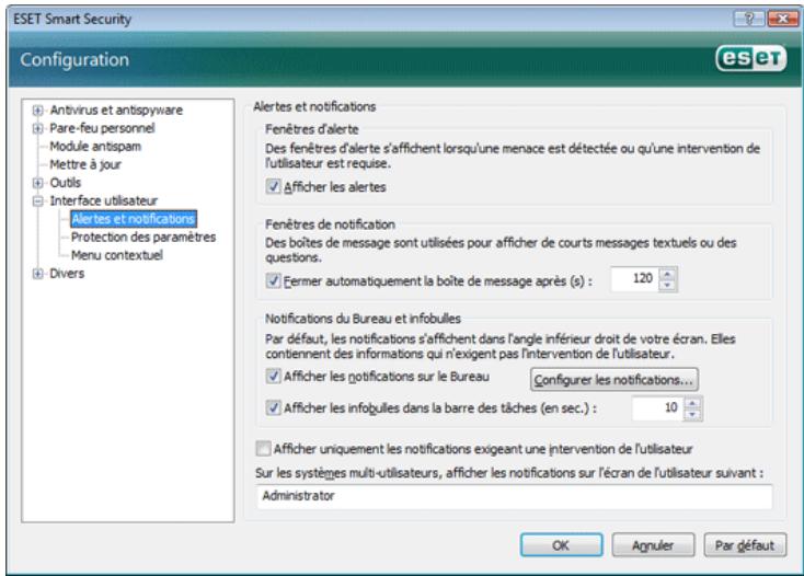 ESET SMART SECURITY - Alertes et notifications - 1