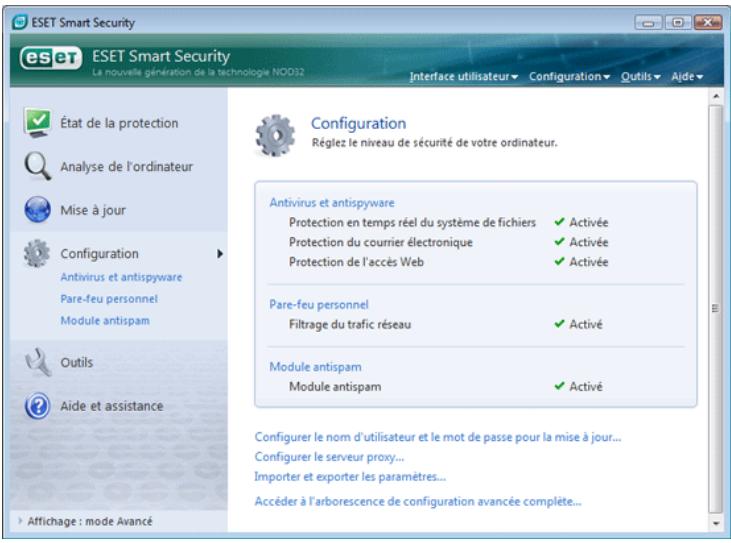 ESET SMART SECURITY - Présentation de l'interface utilisée : les modes - 2