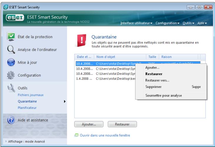 ESET SMART SECURITY - Soumission de fichiers de quarantaine - 1