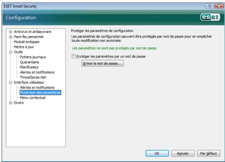 ESET SMART SECURITY - Protection des paramètres - 1