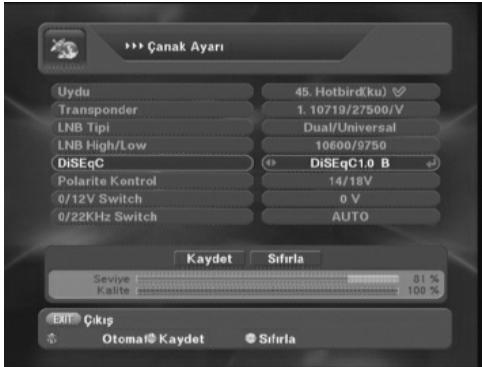 NEXT YE-2000 SUPER X PLUS - CANAKLARIN DISEQC KONUMUNU SEÇİN - 1