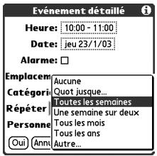 TREO 650 - Planification d'un événement récurrent - 1