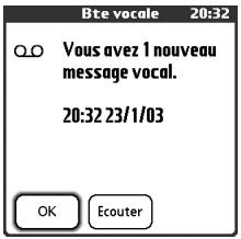 TREO 650 - Notification de la boite vocale - 1