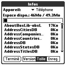 TREO 650 - Affichage des détails d'une application - 1