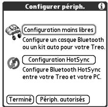 TREO 650 - Connexion à un kit mains libres équipé de la technologie sans fil Bluetooth - 5