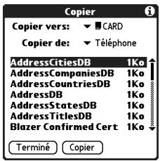 TREO 650 - Copied applications sur une carte d'extension - 6