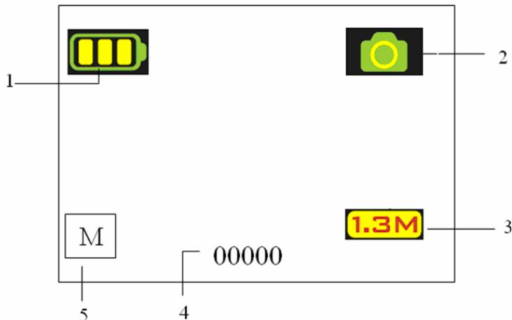 YURAKU YUR.CAM DPC13 - Statusiconen op het LCD-schemm - 1