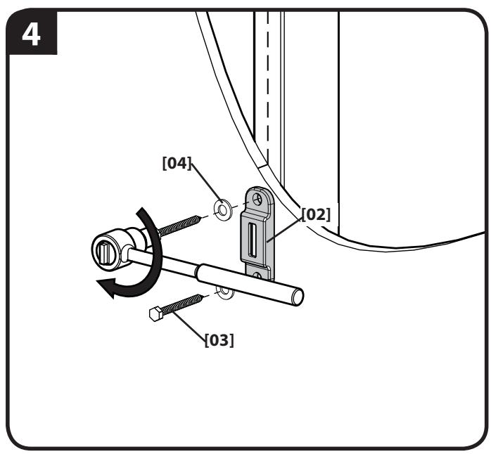 SANUS ELM701 - Attach Wall Plate [02] and Anti-tip Strap [01] to Wood Stud Wall - 5