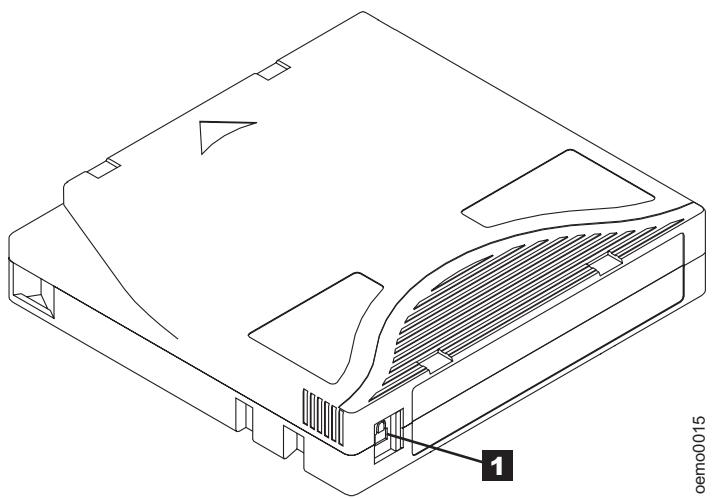TANDBERG LTO2 - Utilisation du taquet de protection contre l'écriture - 1