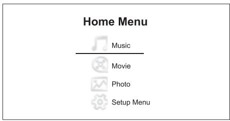 CAMBRIDGE AZUR 650BD - Le menu « Home » (menu principal) - 1