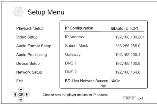 CAMBRIDGE AZUR 650BD - Configuration du réseau - 1
