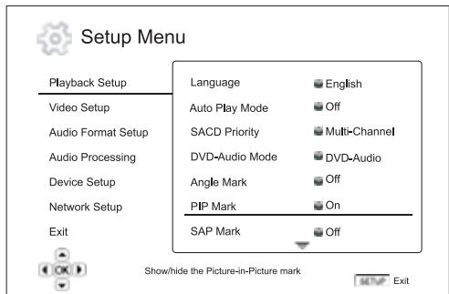 CAMBRIDGE AZUR 650BD - Utiliser le système du menu de configuration - 3