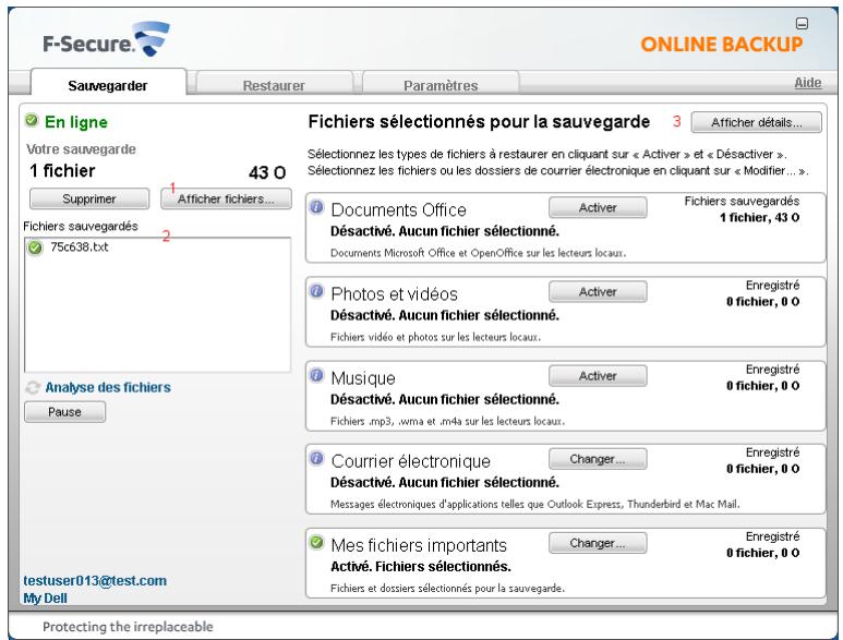 F-SECURE ONLINE BACKUP - Visualisation des fichiers à l'aide du programme f-secure online backup - 1