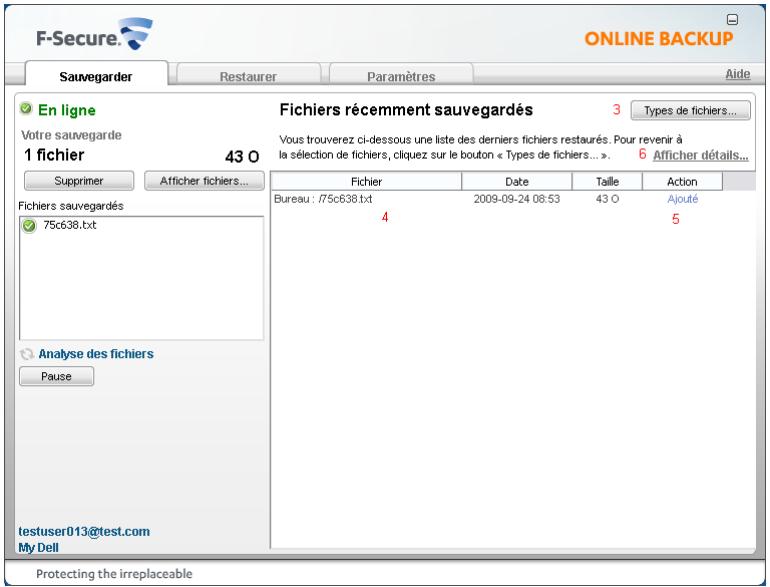 F-SECURE ONLINE BACKUP - Visualisation des fichiers à l'aide du programme f-secure online backup - 3