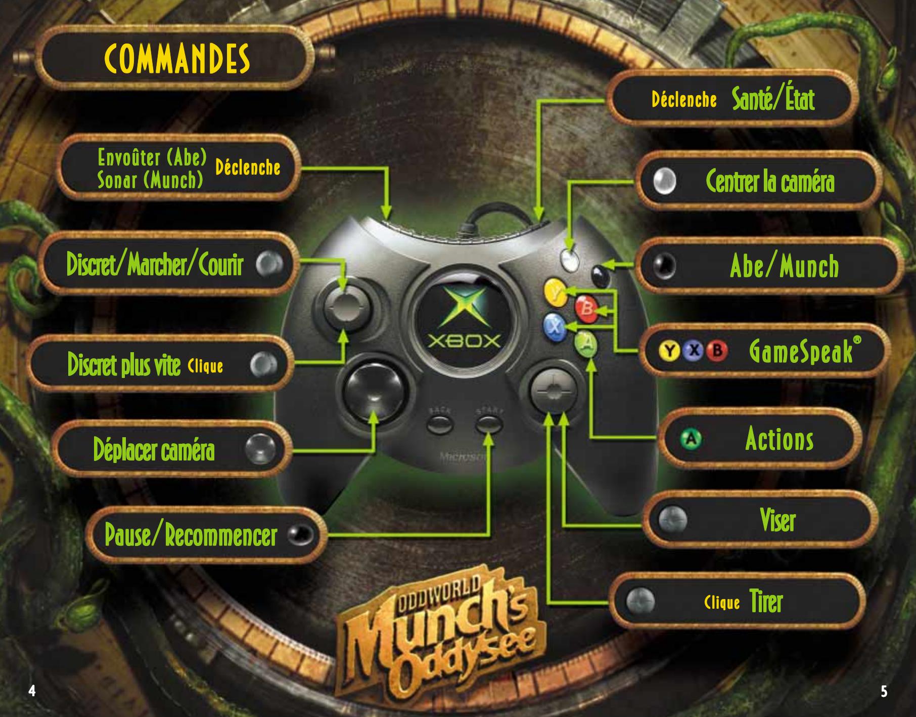 GAMES MICROSOFT XBOX ODDWORLD-MUNCH S ODDYSEE - UTILISATION DE LA MANETTE XBOX - 2