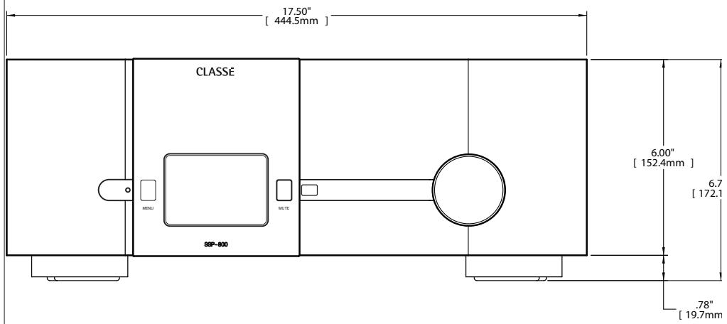 CLASSE AUDIO CT-SSP - Dimensions SSP-800 - 1