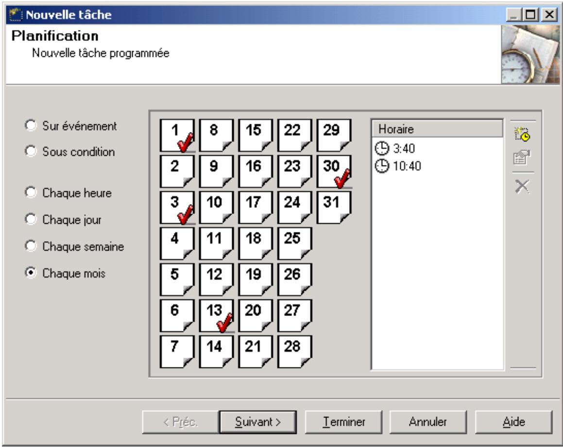 KAPERSKY ANTI-VIRUS - La fenêtre Planification - 1