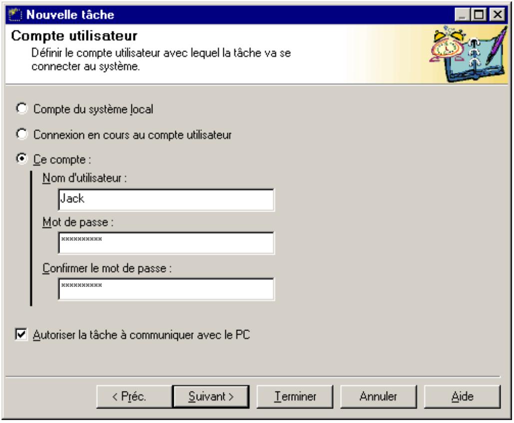 KAPERSKY ANTI-VIRUS - La fenêtre Compte utiliser - 1