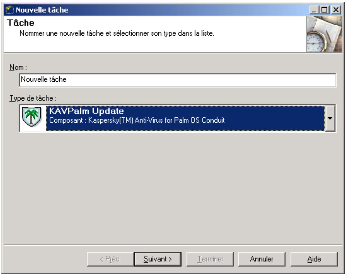 KAPERSKY ANTI-VIRUS - La fenêtre Nouvelle tâche - 1