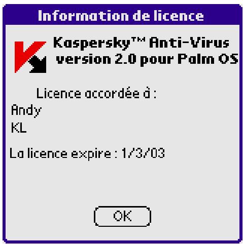 KAPERSKY ANTI-VIRUS - 4.6.Affichage des détails de l'application et de la licence - 2