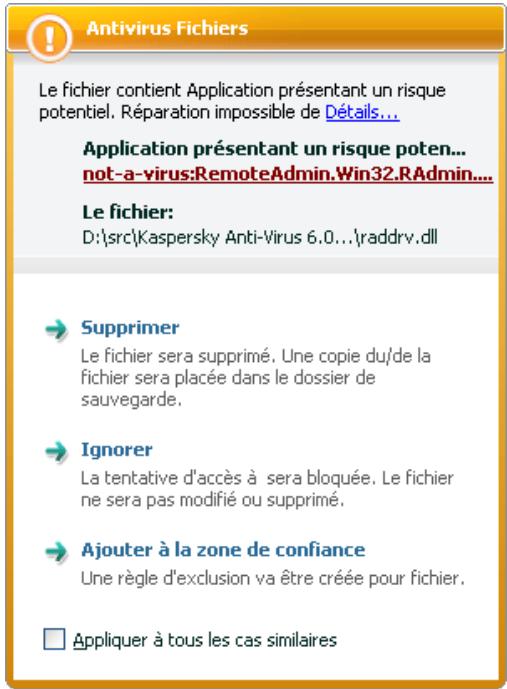KAPERSKY INTERNET SECURITY 7.0 - Ajout d'exclusion sur l'onglet Regles d'exclusion : - 2