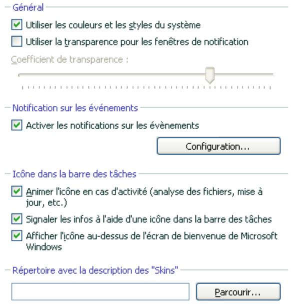 KAPERSKY INTERNET SECURITY 7.0 - Configuration de l'interface de Kaspersky Internet Security - 1