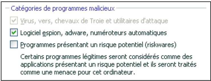 KAPERSKY INTERNET SECURITY 7.0 - Types de programmes malveillants contrôlés - 1