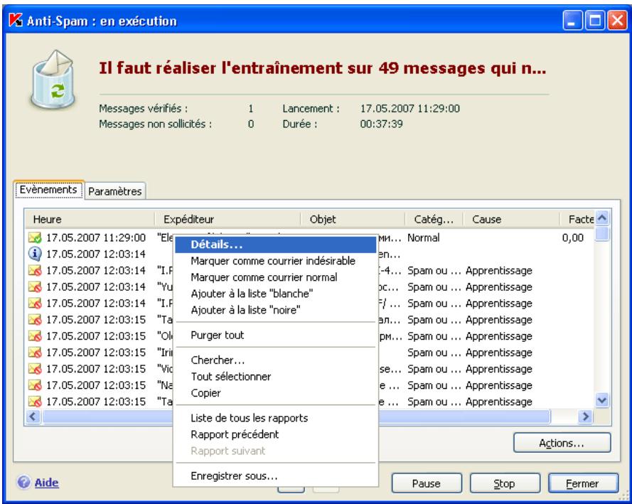 KAPERSKY INTERNET SECURITY 7.0 - Entrainement à l'aide des rapportés d'Anti-Spam - 1