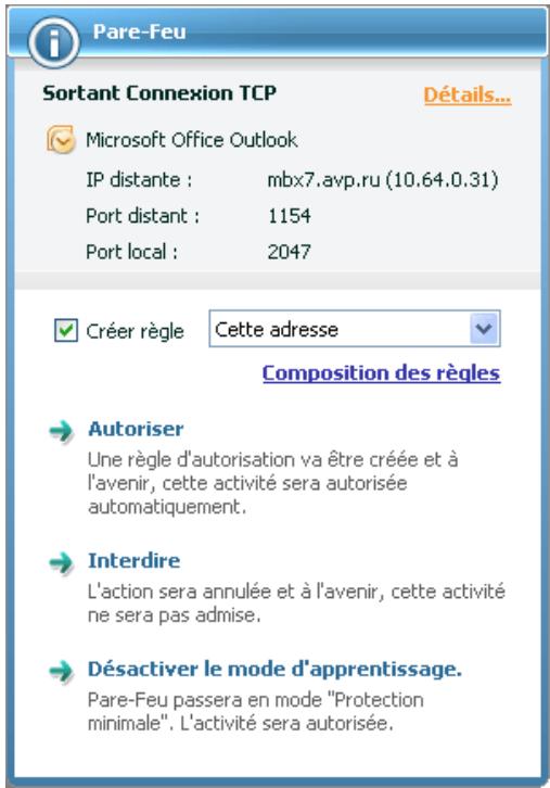 KAPERSKY INTERNET SECURITY 7.0 - Autorisation / interdiction de l'activité de réseau - 1