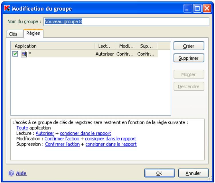 KAPERSKY INTERNET SECURITY 7.0 - Création d'une règle de contrôle des clés du registre - 1