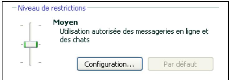 KAPERSKY INTERNET SECURITY 7.0 - Sélection du niveau de restrictions - 1