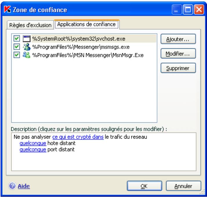 KAPERSKY INTERNET SECURITY 7.0 - Applications de confiance - 1