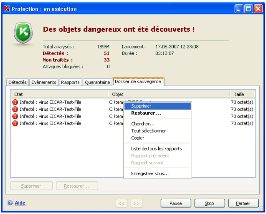 KAPERSKY INTERNET SECURITY 7.0 - Manipulation des copies de sauvegarde - 1