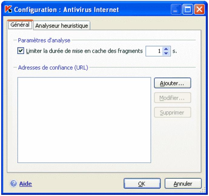 KAPERSKY INTERNET SECURITY 7.0 - Paramètres généraux d'analyse - 1