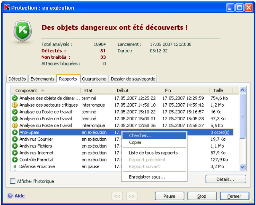 KAPERSKY INTERNET SECURITY 7.0 - Utilisation des rapports - 1