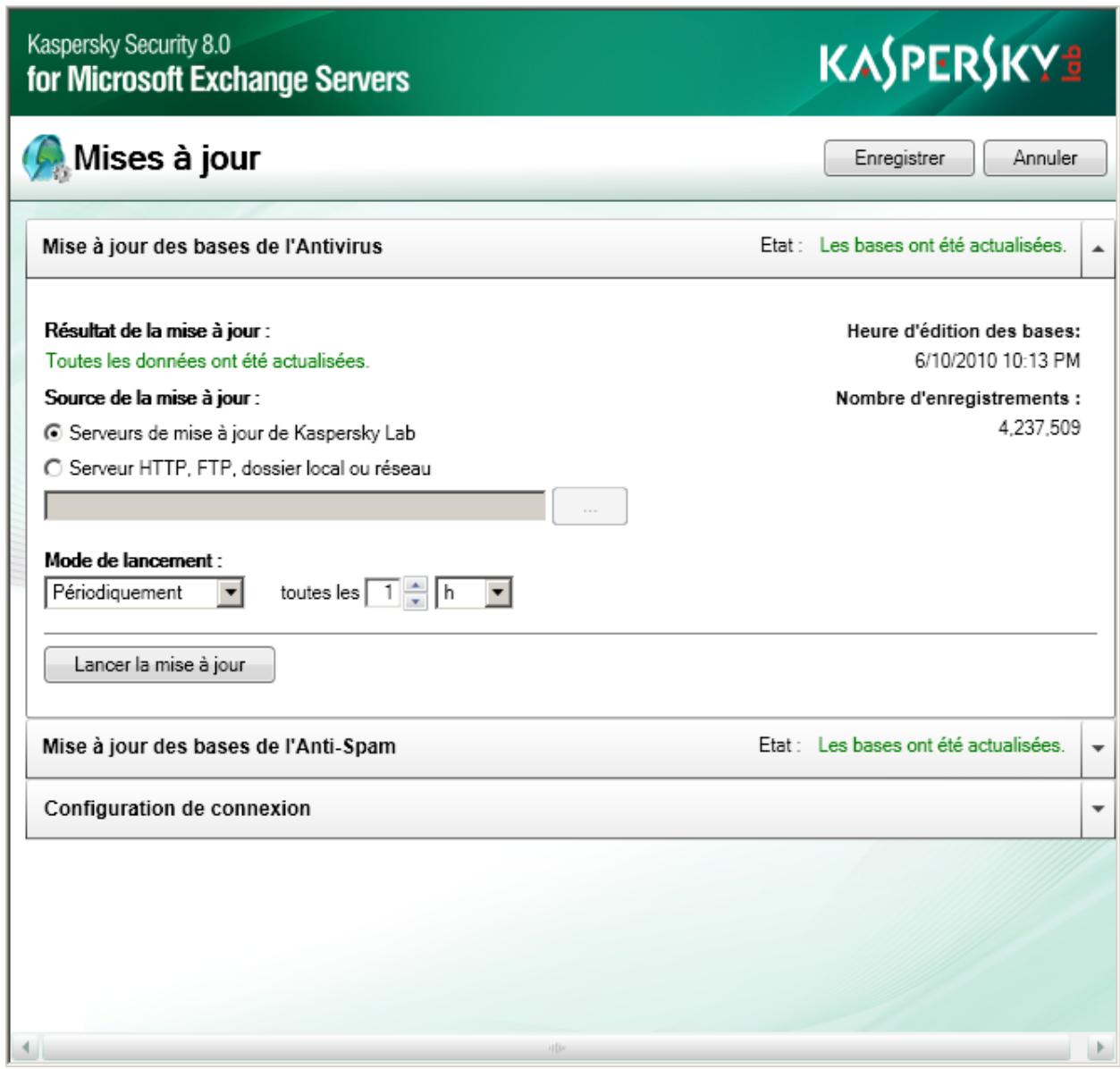 KASPERSKY LAB SECURITY 8.0 - MISE À JOUR RÉGULIÈRE DES BASES DE L'ANTIVIRUS ET DE L'ANTI-SPAM - 1