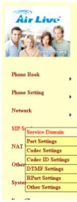 AIRLIVE VOIP-120A - Setup del SIP - Setup del Codec - 1