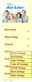 AIRLIVE VOIP-120A - SIP Nastavení kodeků - 1