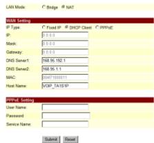 AIRLIVE VOIP-120A - Setup del Network-WAN e LAN - 1