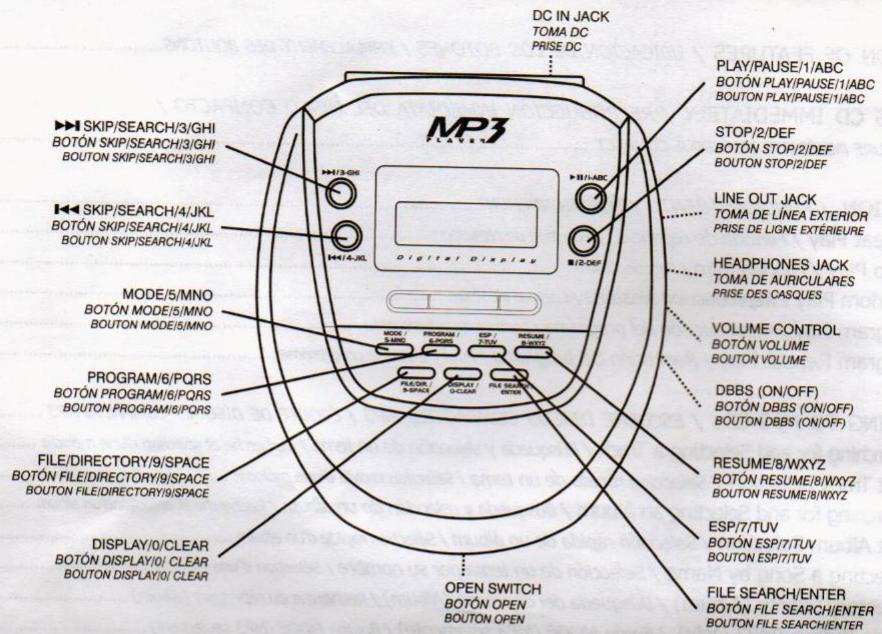 GPX PORTABLE CD MP3 PLAYER - 1