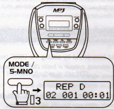 GPX PORTABLE CD MP3 PLAYER - Bouton mode (MP3 seul) - 3