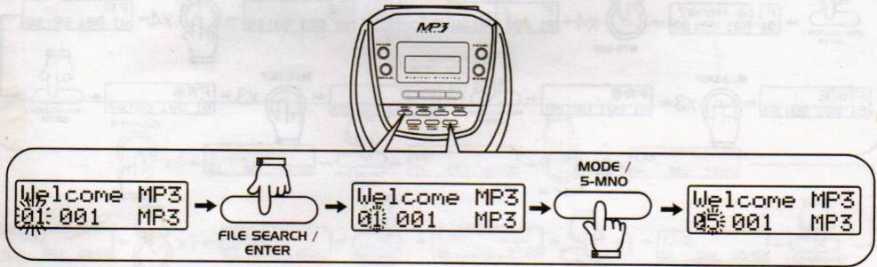 GPX PORTABLE CD MP3 PLAYER - Selection rapide d'un album - 2
