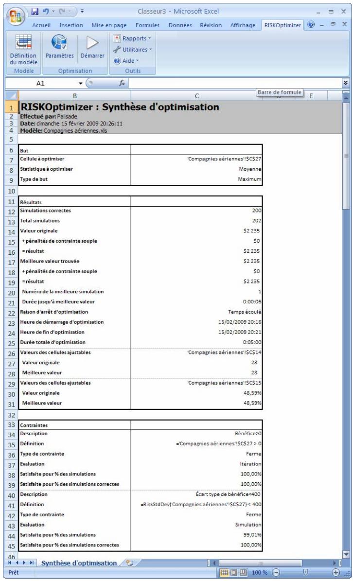 PALISADE RISKOPTIMIZER 5.5 - Rapport de synthèse - 1