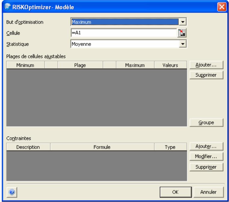PALISADE RISKOPTIMIZER 5.5 - La boîte de dialogue RISKOptimizer - Modèle - 1