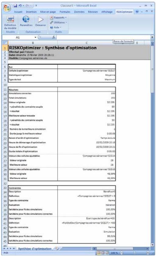 PALISADE RISKOPTIMIZER 5.5 - Affiche les options d'arrêt de l'optimisation. - 2