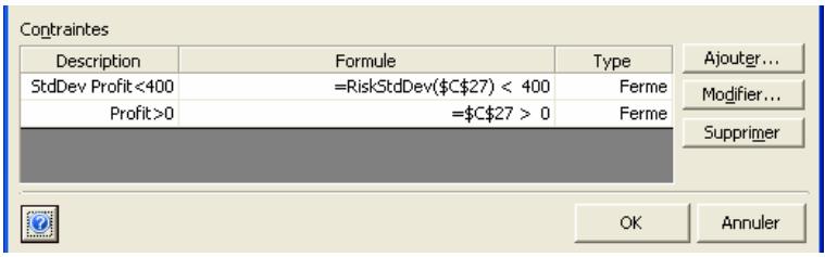 PALISADE RISKOPTIMIZER 5.5 - Contraintes - 1