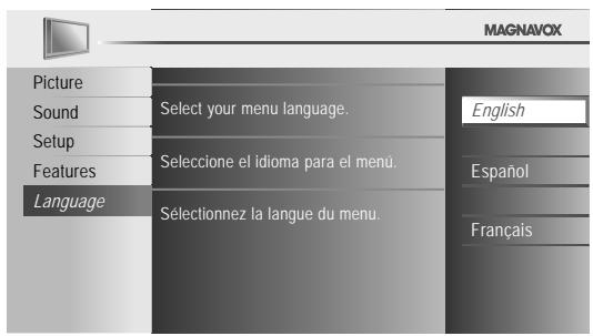 MAGNAVOX 19MF330B - Language Selection - 1